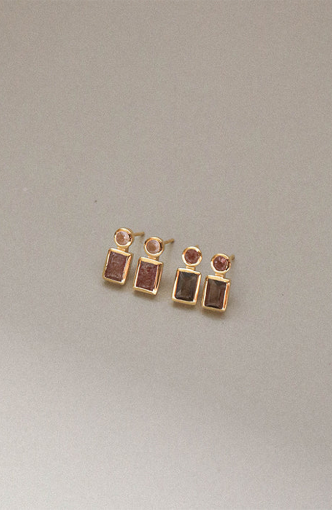 Clover Earring - Strawberry Quartz