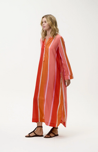 Bazaar Stripe Dress-Moroccan Stripe/Cotton - Sunset