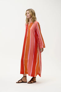 Bazaar Stripe Dress-Moroccan Stripe/Cotton - Sunset