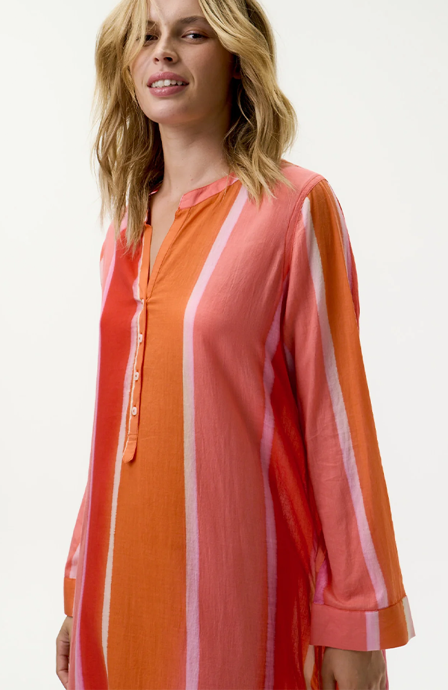 Bazaar Stripe Dress-Moroccan Stripe/Cotton - Sunset