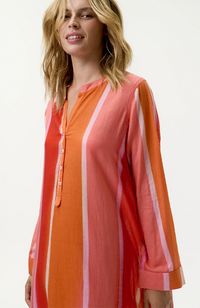 Bazaar Stripe Dress-Moroccan Stripe/Cotton - Sunset