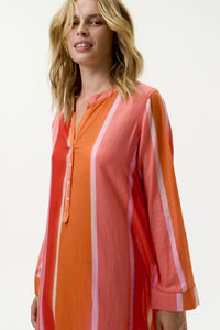 Bazaar Stripe Dress-Moroccan Stripe/Cotton - Sunset