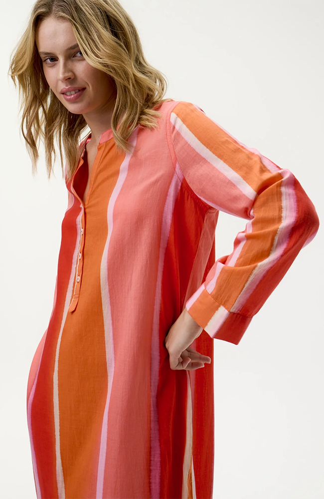 Bazaar Stripe Dress-Moroccan Stripe/Cotton - Sunset