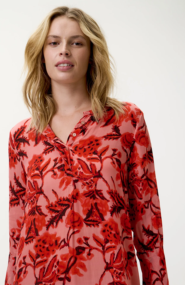 Long Genie Dress-Ibiza/Viscose - Coral