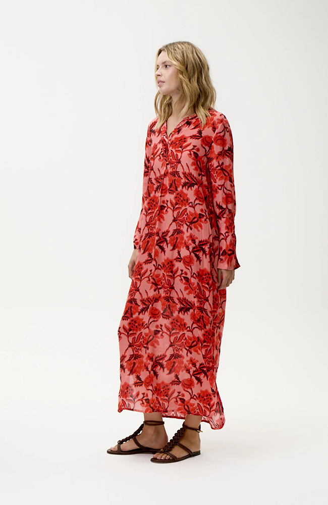 Long Genie Dress-Ibiza/Viscose - Coral