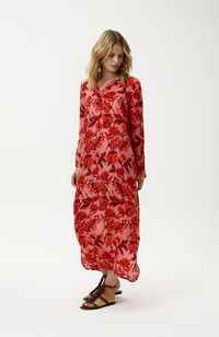 Long Genie Dress-Ibiza/Viscose - Coral