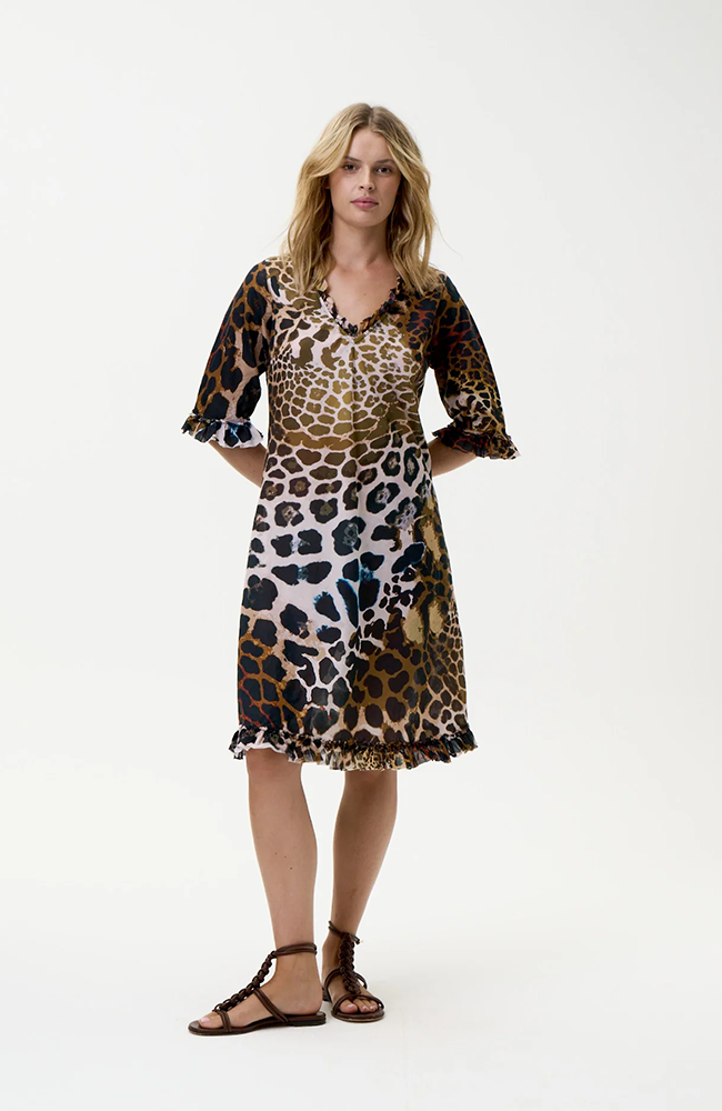 Middy Indi Dress-Lipari/Cotton - Leopard
