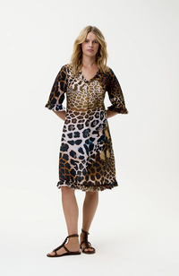 Middy Indi Dress-Lipari/Cotton - Leopard