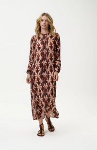 Long Genie Dress-MaIIorca/Viscose - Mocha