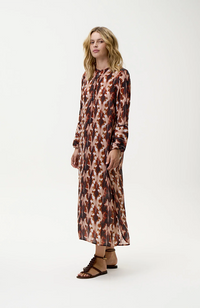 Long Genie Dress-MaIIorca/Viscose - Mocha