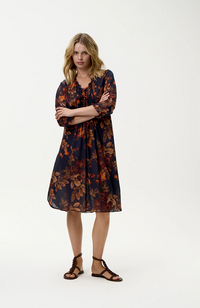 Middy Poppy Dress-Panarea/Cotton - Navy