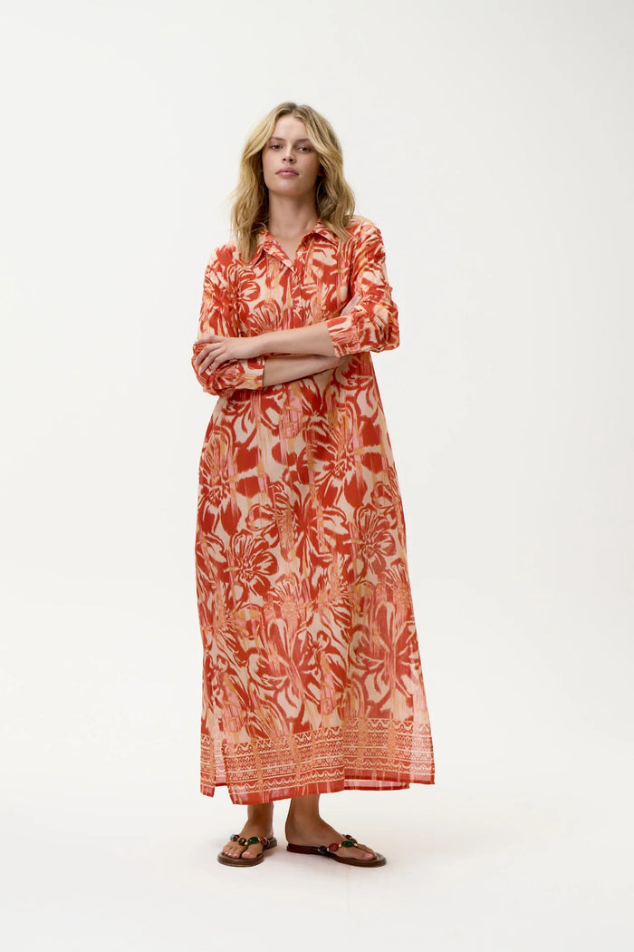Long Gilli Dress-Procida/Cotton - Fiesta