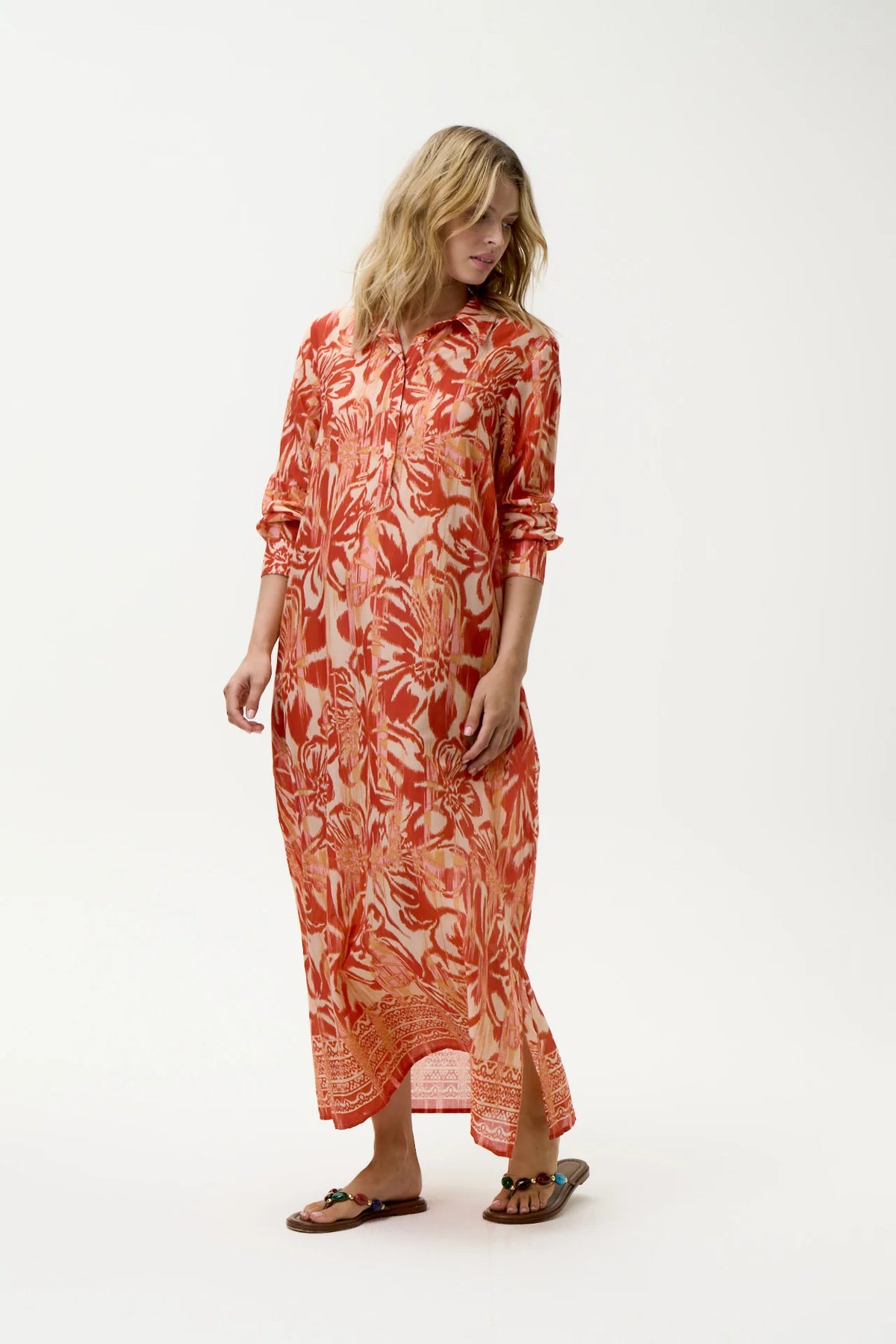 Long Gilli Dress-Procida/Cotton - Fiesta