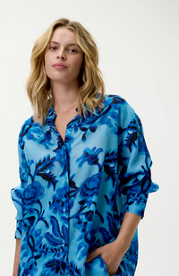 Claudia Shirt-Milos/Sushi Voile - Blue