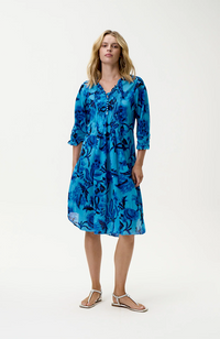Middy Poppy Dress-Milos/Cotton - Blue