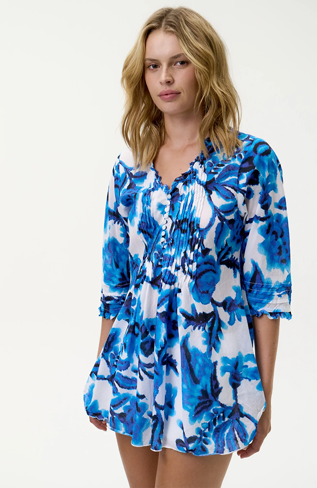 Poppy Top-Turquoise Bay/Cotton - Blue