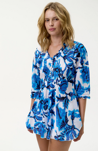 Poppy Top-Turquoise Bay/Cotton - Blue