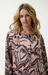 Llew Maxi Dress-Valencia/Cupro - Mocha