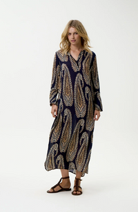 Long Genie-Provence/Viscose - Navy Paisley