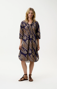 Middy Poppy-Provence/Cotton - Navy Paisley