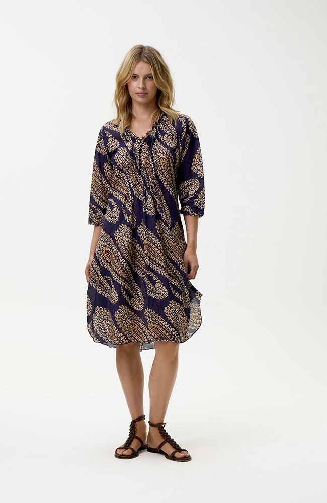 Middy Poppy-Provence/Cotton - Navy Paisley