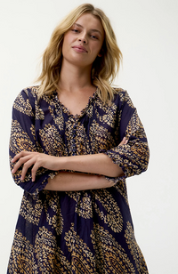 Middy Poppy-Provence/Cotton - Navy Paisley