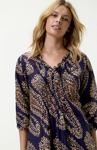 Middy Poppy-Provence/Cotton - Navy Paisley