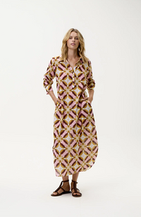 Long Gilly-Tobago/Cotton - Pink Ikat