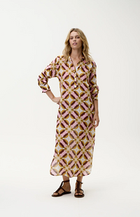 Long Gilly-Tobago/Cotton - Pink Ikat