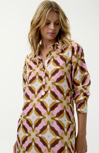 Long Gilly-Tobago/Cotton - Pink Ikat