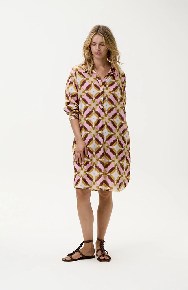 Middy Gilly-Tobago/Cotton - Pink Ikat