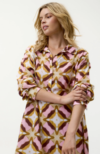 Middy Gilly-Tobago/Cotton - Pink Ikat