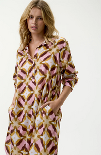 Middy Gilly-Tobago/Cotton - Pink Ikat