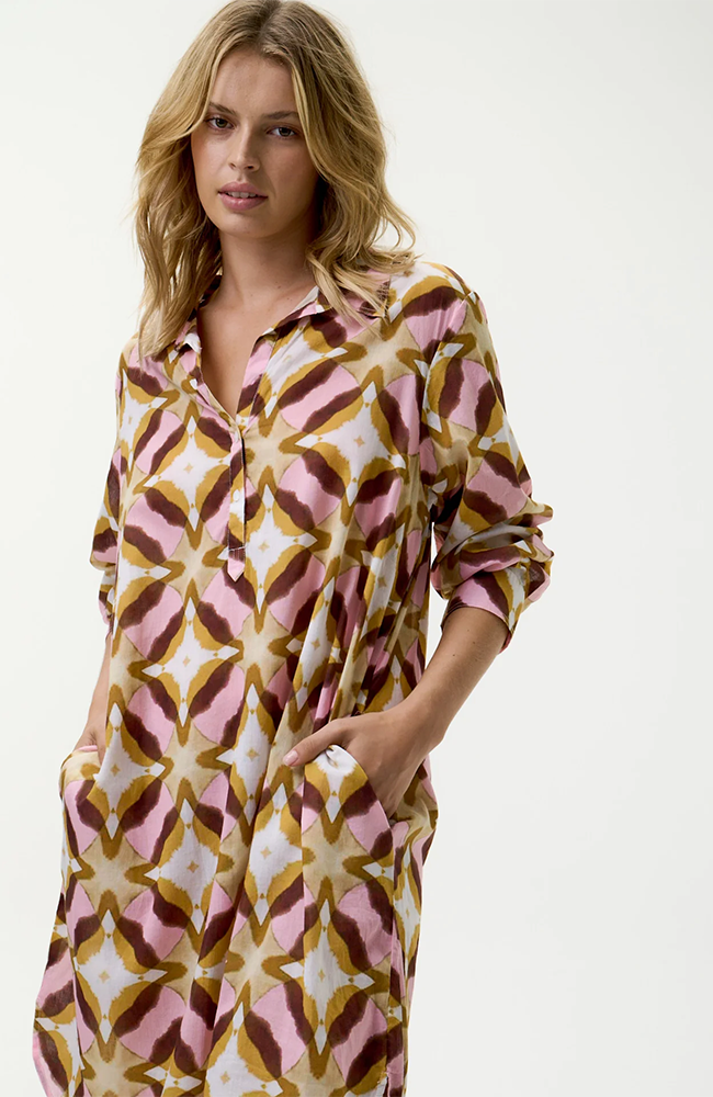 Middy Gilly-Tobago/Cotton - Pink Ikat