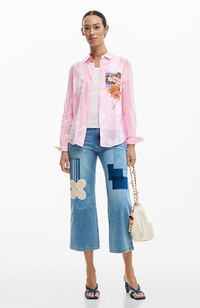 Striped Postcard Shirt - Rosa
