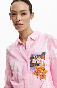 Striped Postcard Shirt - Rosa