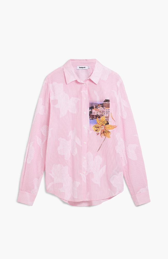 Striped Postcard Shirt - Rosa