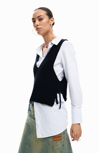 Dervy Detachable Vest Shirt - Negro
