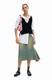 Dervy Detachable Vest Shirt - Negro