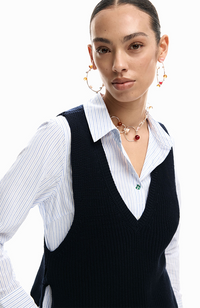 Dervy Detachable Vest Shirt - Negro