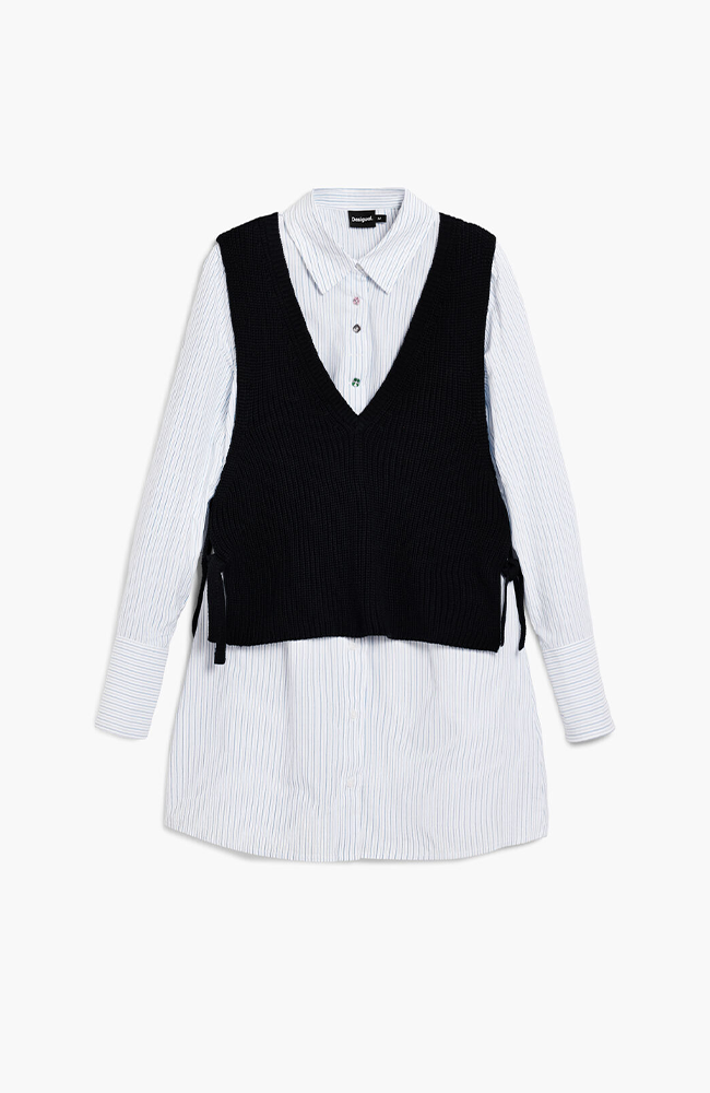 Dervy Detachable Vest Shirt - Negro
