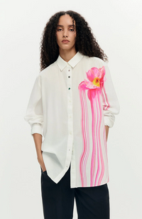 Gloss Flower Shirt - Blanco
