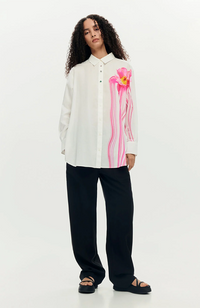 Gloss Flower Shirt - Blanco