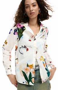 Collage Flowers Shirt - Blanco