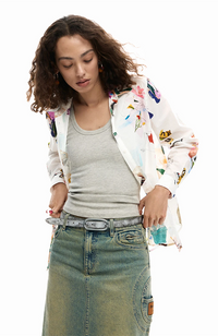 Collage Flowers Shirt - Blanco