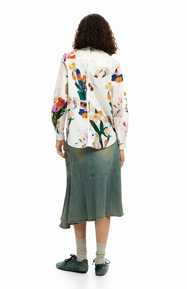 Collage Flowers Shirt - Blanco