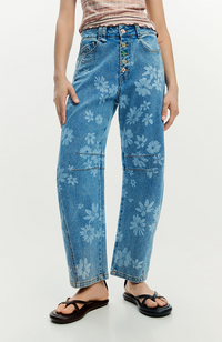 Maggi Floral Jeans - Medium Wash