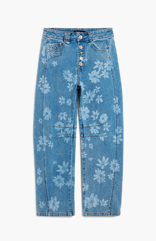 Maggi Floral Jeans - Medium Wash