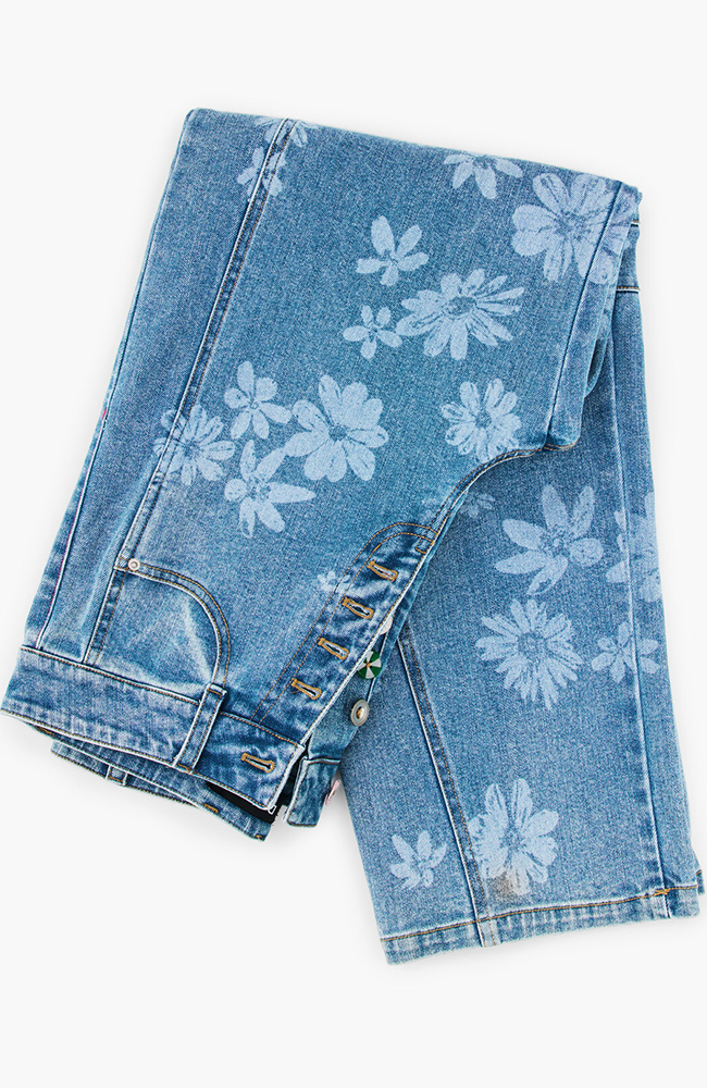 Maggi Floral Jeans - Medium Wash