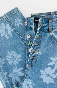 Maggi Floral Jeans - Medium Wash
